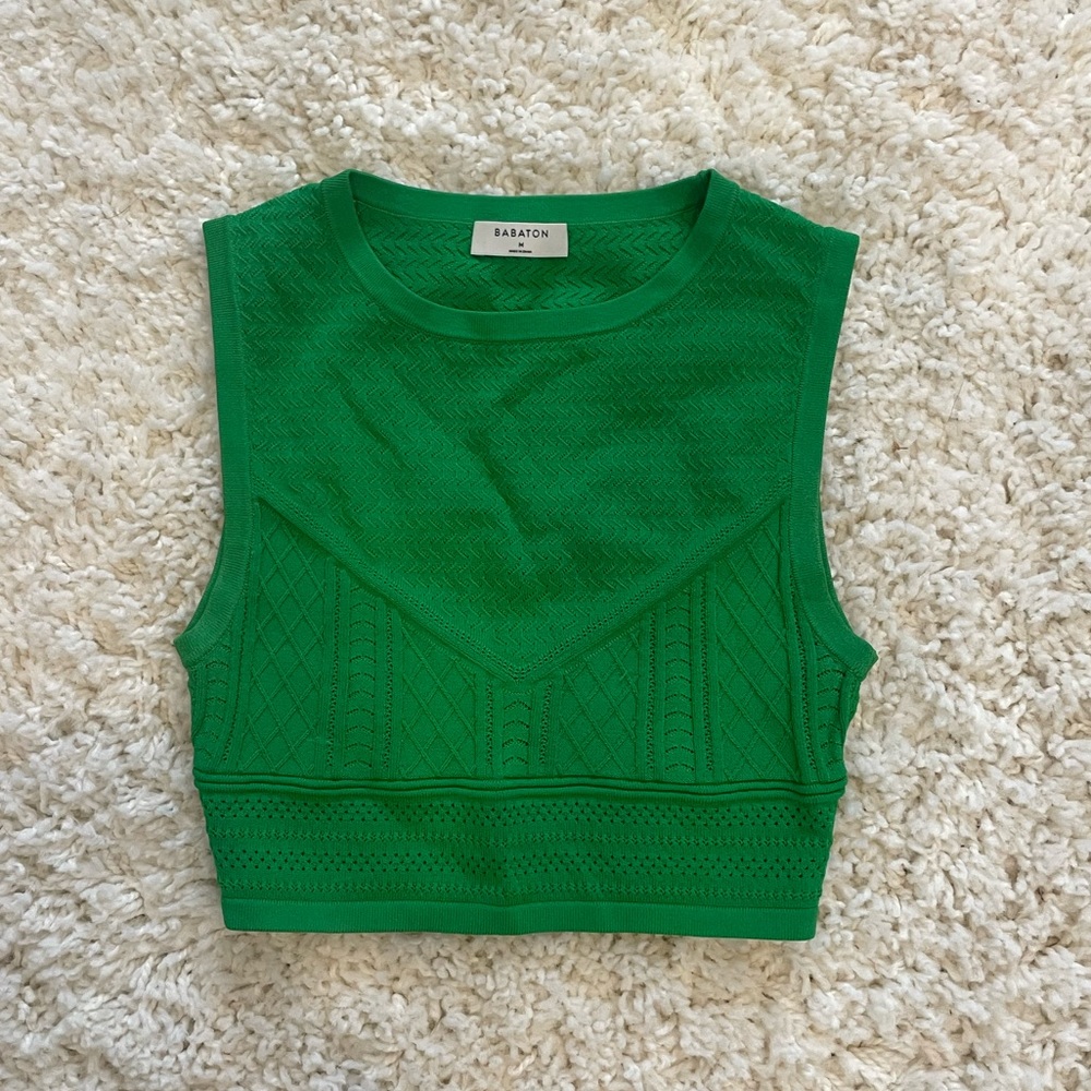 green tank top